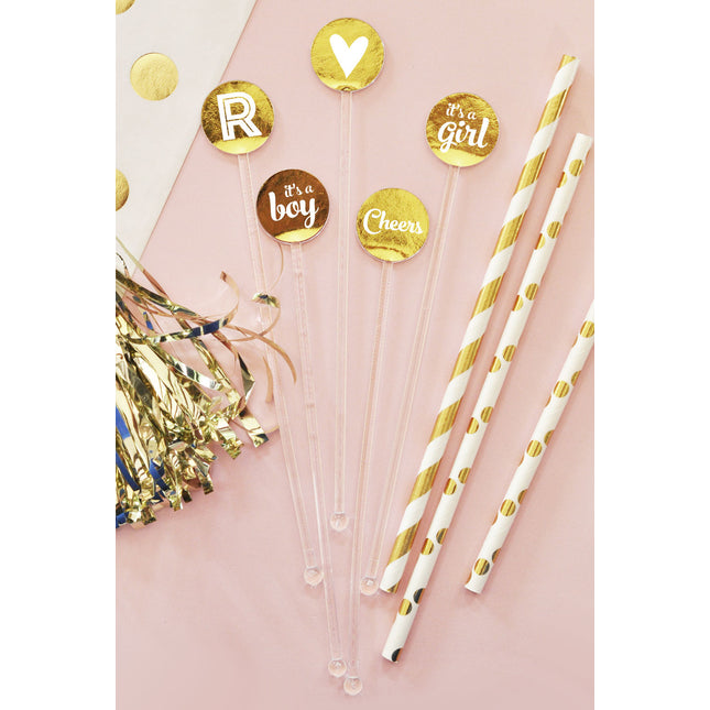 Metallic Foil Party Drink Stirrers (Pack of 25)