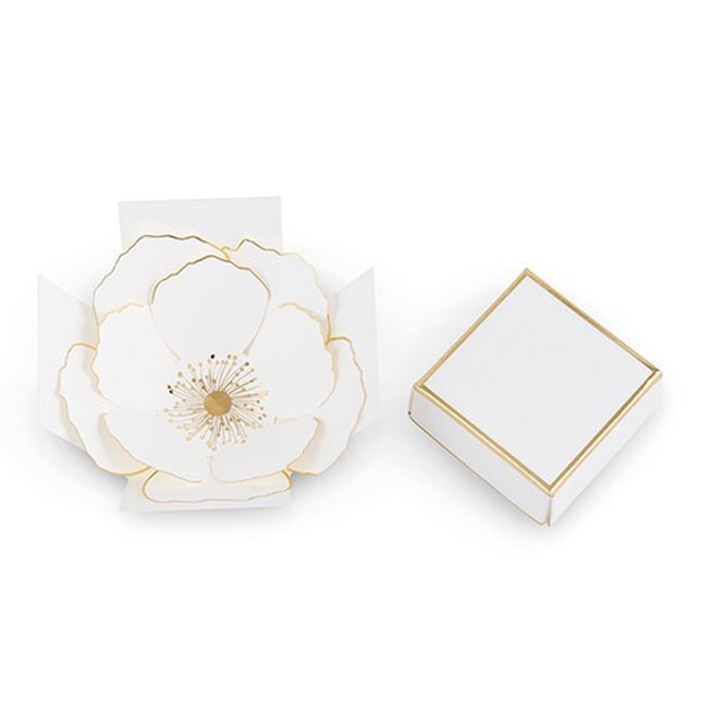 Metallic Gold Flower Bloom Favor Box 