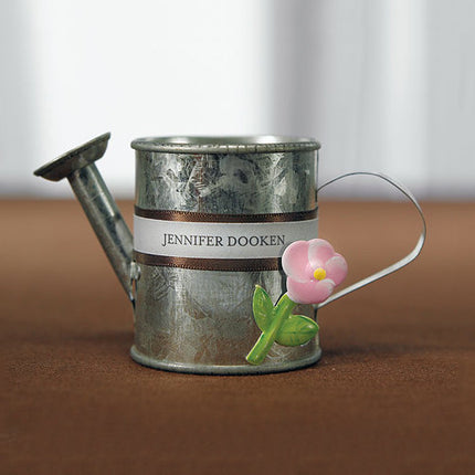 Miniature Metal Garden Watering Can Wedding Favors - Decorations and contents not included.
