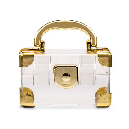 Gold Mini Travel Suitcase Favor Box
