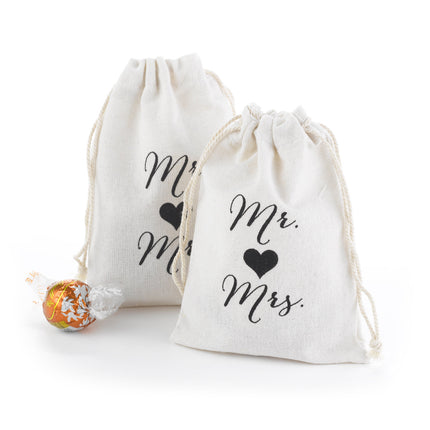 Mr and Mrs Cotton Favor Bags
