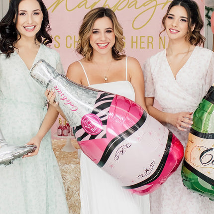 Magenta Pink Champagne Bottle Helium Party Balloon Decoration