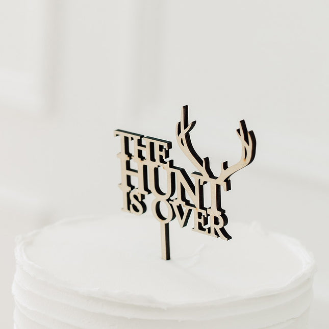 The Hunt Is Over Wedding Cake Topper