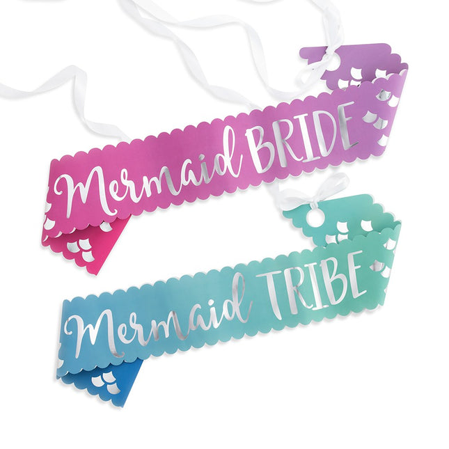 Mermaid Bride and Bride Tribe Bachelorette Party Sash