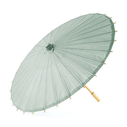 Light Sage Green Paper Parasol with Bamboo Handle