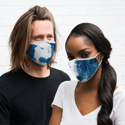 Personalized Adult Protective Cloth Face Mask - Blue Tie-Dye
