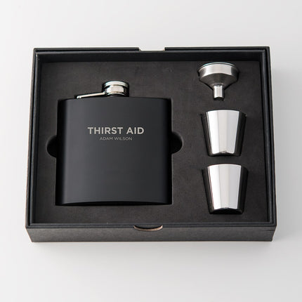 Personalized Thirst Aid Hip Flask with Gift Box