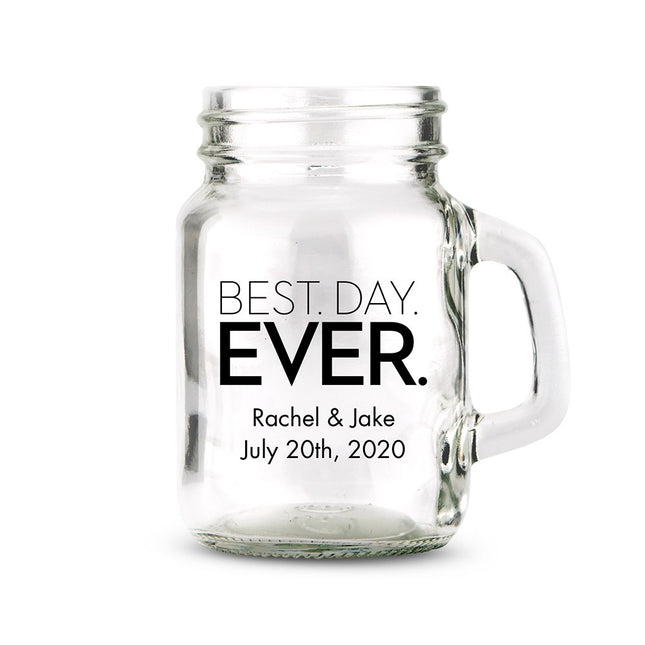 Personalized Mini Mason Jar Shot Glass (20 Glasses)