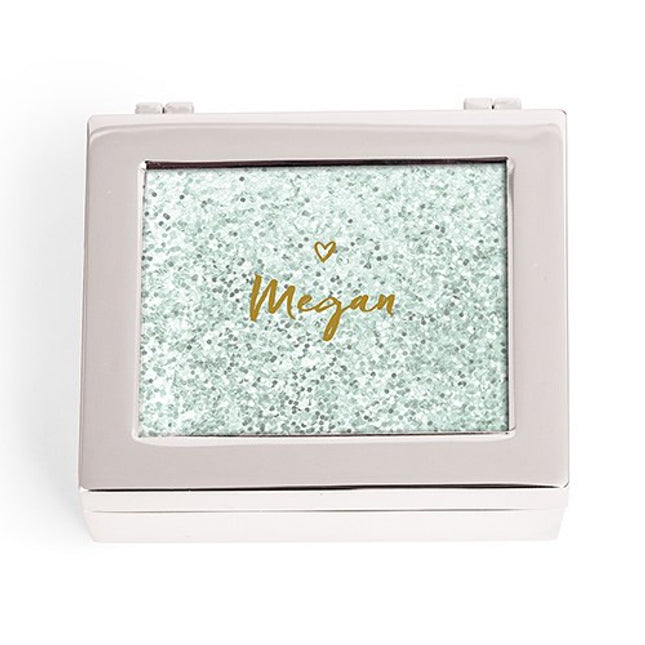 Personalized Glitter Heart Jewelry Box