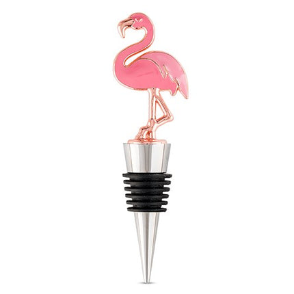 Pink Flamingo with Rose Gold Accents Bottle Stopper Wedding Party Favor