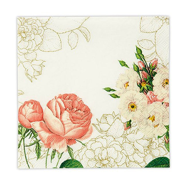 Pink Rose Floral Print Paper Napkins (Pack of 20)