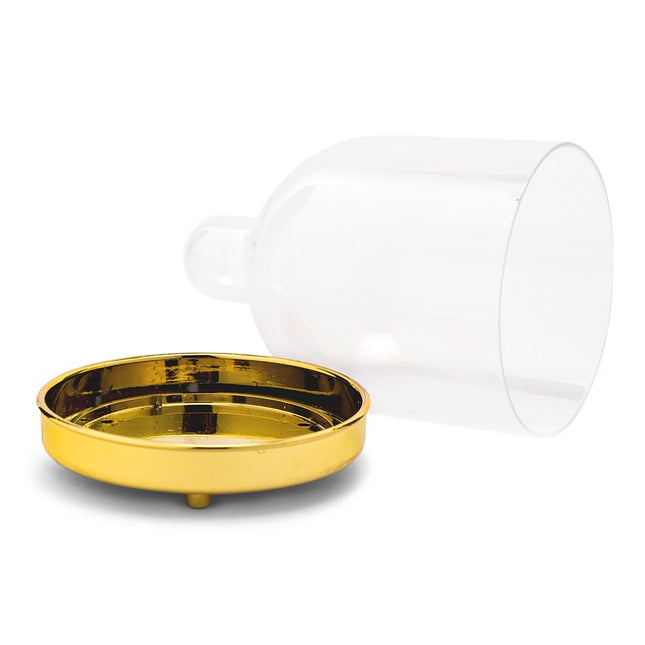 Dome with Gold Bottom Plastic Wedding Favor Container Set (Pack of 2)