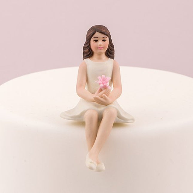Preteen Girl Child Porcelain Wedding Cake Topper