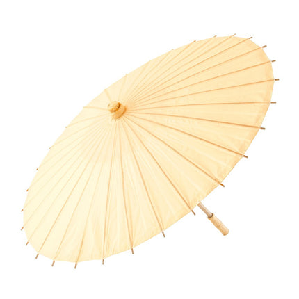 Ivory Paper Parasol with Bamboo Handle