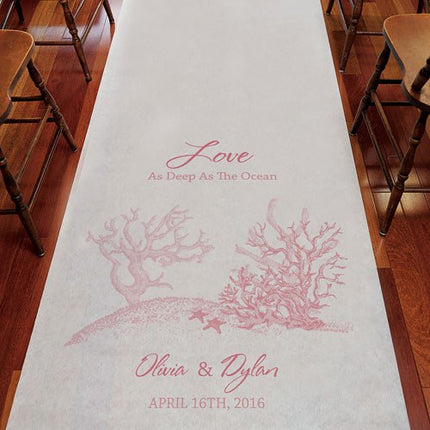 Beach Wedding Reef Coral Personalized Aisle Runner - Discontinued