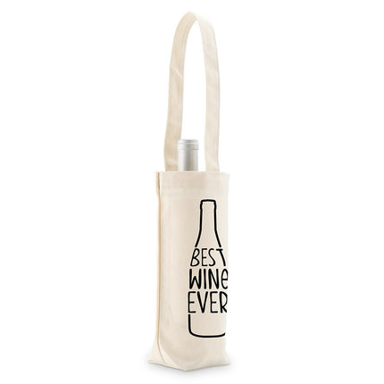 Best Ever Black and Gold Personalized Glass Bottle Tote Bag