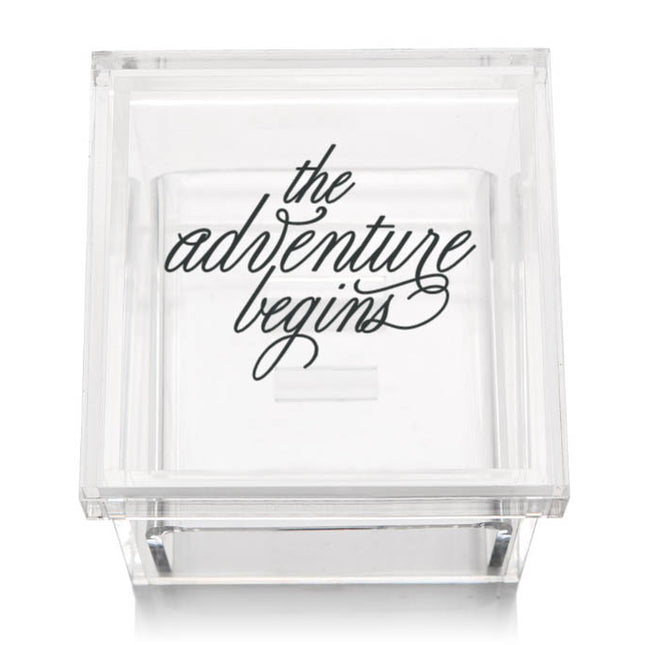 The Adventure Begins Acrylic Personalized Wedding Ring Box