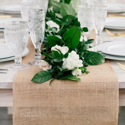 Rustic Natural Burlap Table Runner - 12-inches x 108-inches