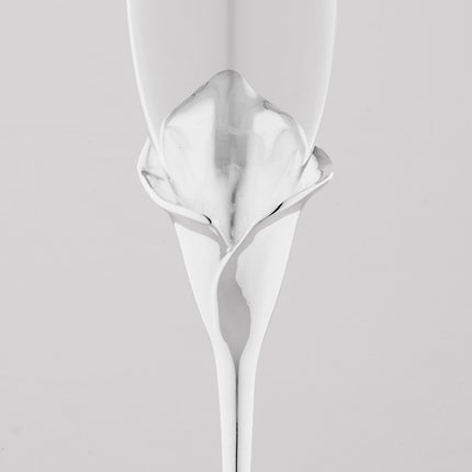 Calla Lily Personalized Wedding Glass Flute Set
