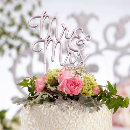 Gold or Silver Mr & Mrs Wedding Cake Topper
