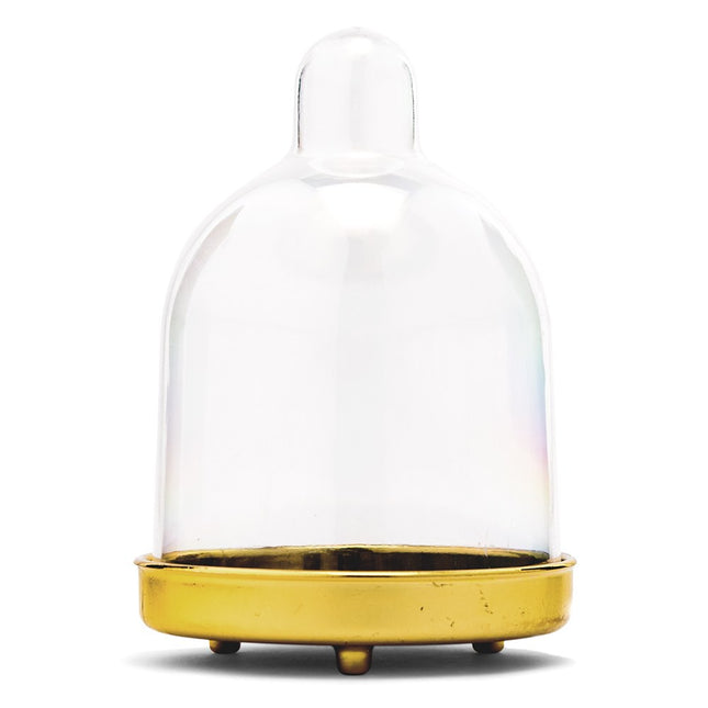 Mini Dome Container with Gold Bottom Wedding Party Favor (Set of 2)
