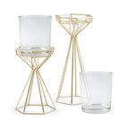 Geometric Tall Gold Candle or Flower Party Centerpiece (Pack of 2)