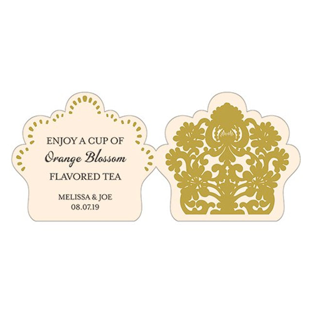 Personalized Tea Bag Diecut Sticker for Wedding Party Favors (Pack of 24)