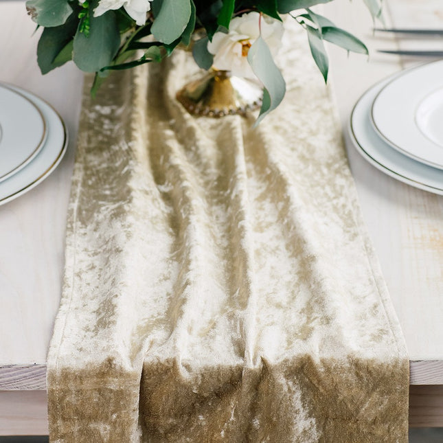Velvet Table Runner - Champagne Gold
