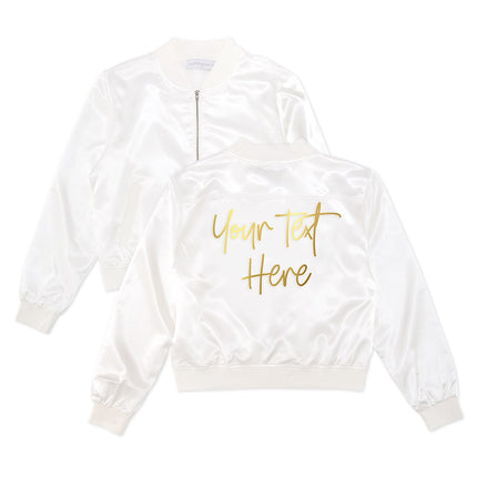 White Bomber Jacket with Personalization