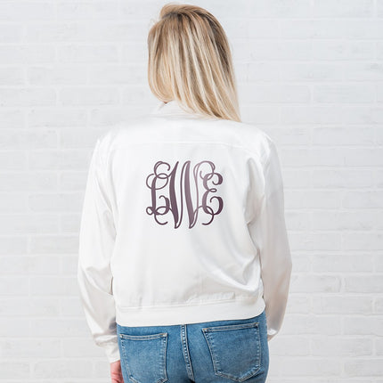 White Women's Bomber Jacket with Personalization