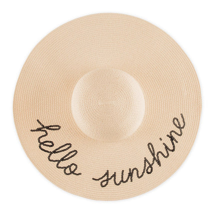 Hello Sunshine Women's Floppy Straw Sun Hat