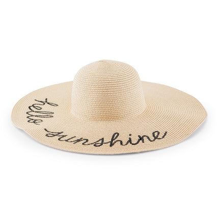 Hello Sunshine Women's Floppy Straw Sun Hat