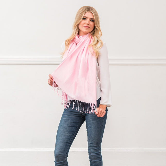 Light Pink Women's Pashmina Scarf 