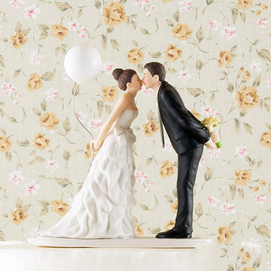 Bride, Groom + Balloon Wedding Cake Topper