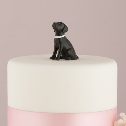 Chocolate Lab or Black Labrador Dog Wedding Cake Topper Figurine