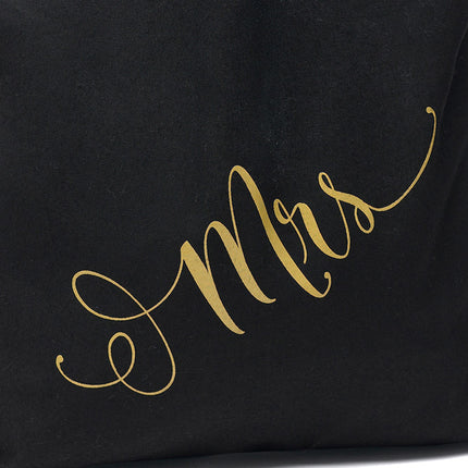 Mrs Gold and Black Tote Bag