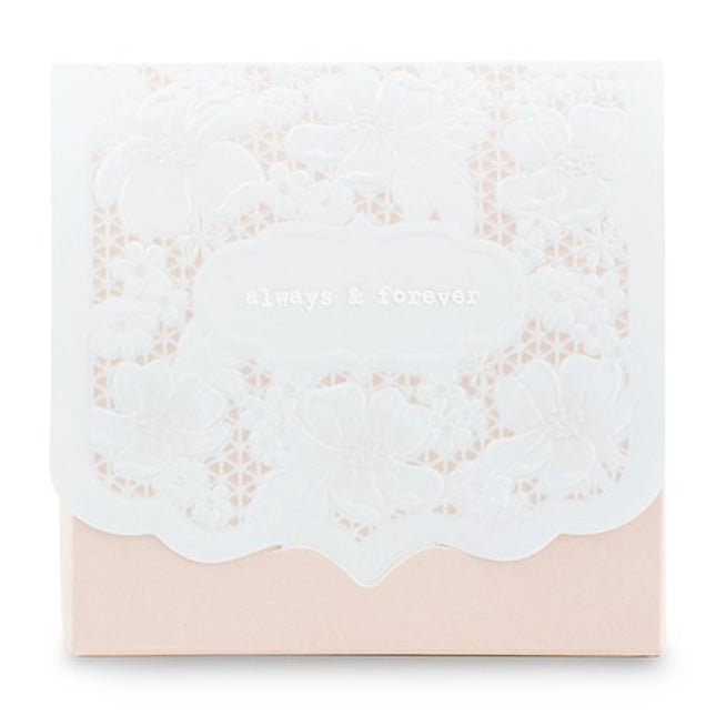 Always and Forever Blush Lace Wedding Party Favor Box