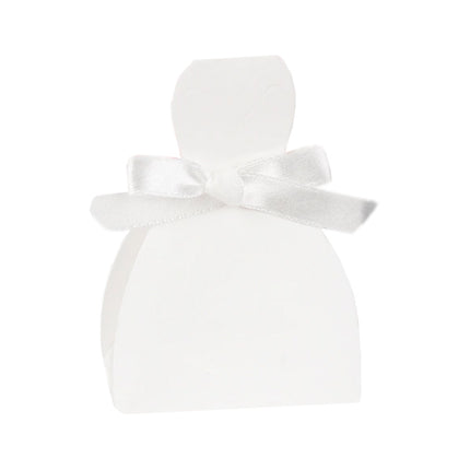 Bridal Gown Wedding Favor Box with Ribbon (Pack of 25)