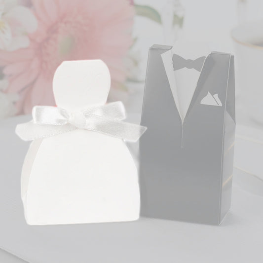 Bridal Gown Dress Wedding Favor Box with Ribbon Butter Be Mine