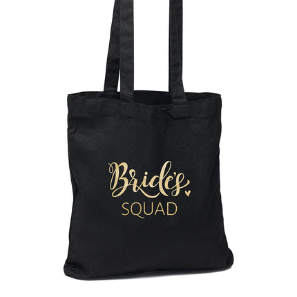 Bridal Party Black and Gold Tote Bag