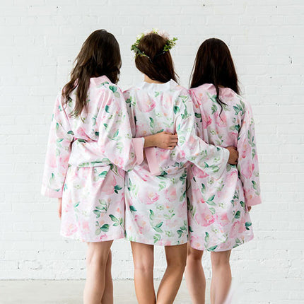 Personalized Silky Kimono Bridesmaids Robes