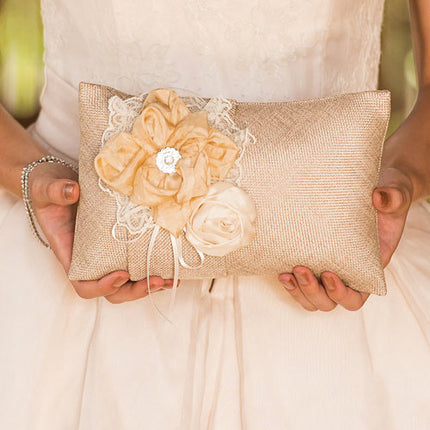 Burlap Wedding Ring Pillow
