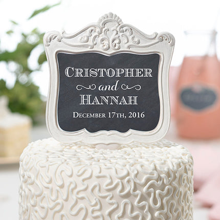 Personalized Double-Sided Frame Wedding Cake Topper Pick