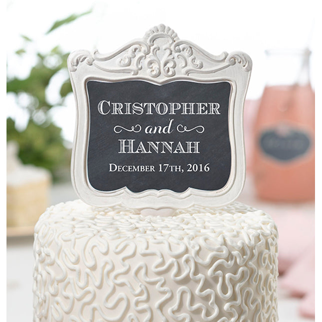 Personalized Double-Sided Frame Wedding Cake Topper Pick