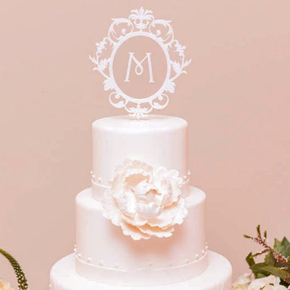 Classic Monogram Acrylic Wedding Cake Topper