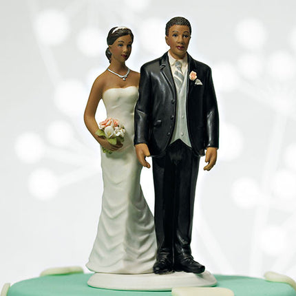 Funny Love Pinching Bride and Groom Wedding Cake Top