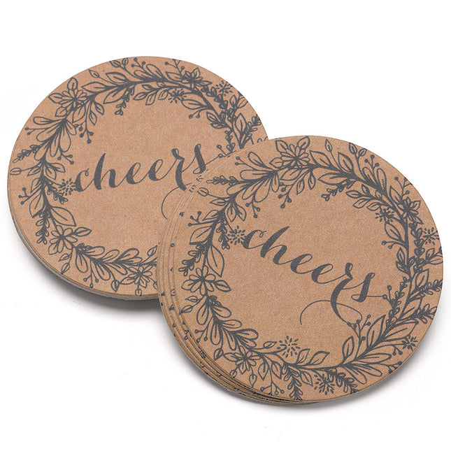 Rustic Wreath Wedding Party Drink Coaster