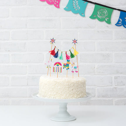 Colorful Fiesta Party Paper Cake & Cupcake Topper