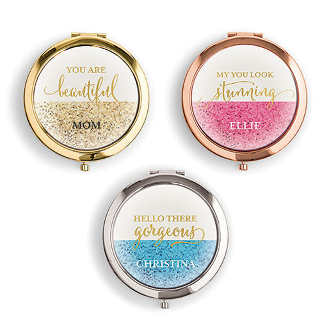 Compact Mirror Glitter Foil Makeup Mirror