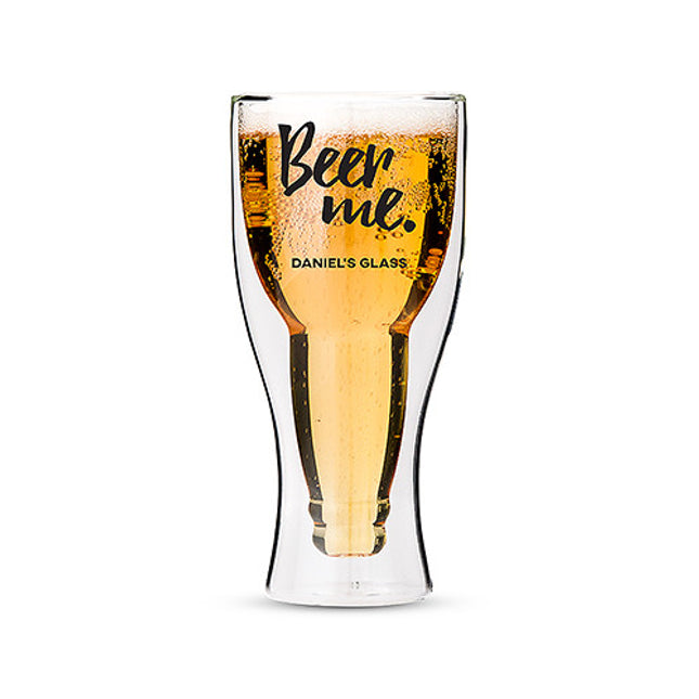 Personalized Beer Me Double Walled Pilsner Beer Glass